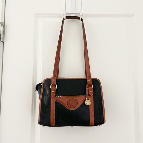 Dooney & Bourke Handbags - Dooney & Bourke Pebbled Leather All Weather Bag Dark Navy British Tan